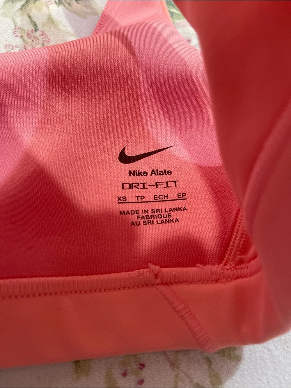 Nike Coral Pink Low-Impact Sports Bra
